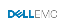 Logo of Dell EMC, a technology company.