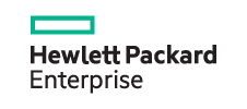 Hewlett Packard Enterprise logo with green and black text.